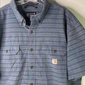 Carhartt Men's Casual Blue Striped Shirt